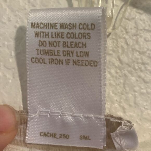 Cache Asymmetrical Stripe Tank Top V Neck Tunic Large Sleeveless White Black - Picture 4 of 5